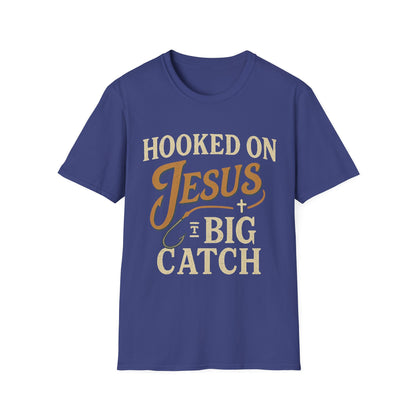 Hooked on Jesus Christian T-Shirt – Faith Unisex Tee, Religious Gift, Church Casual Wear