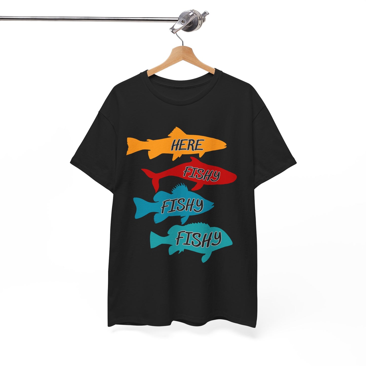 Men's Fishing Fun Heavy Cotton Tee - Perfect Gift for Fishermen, Casual Outdoor Wear, Summer Fishing Apparel