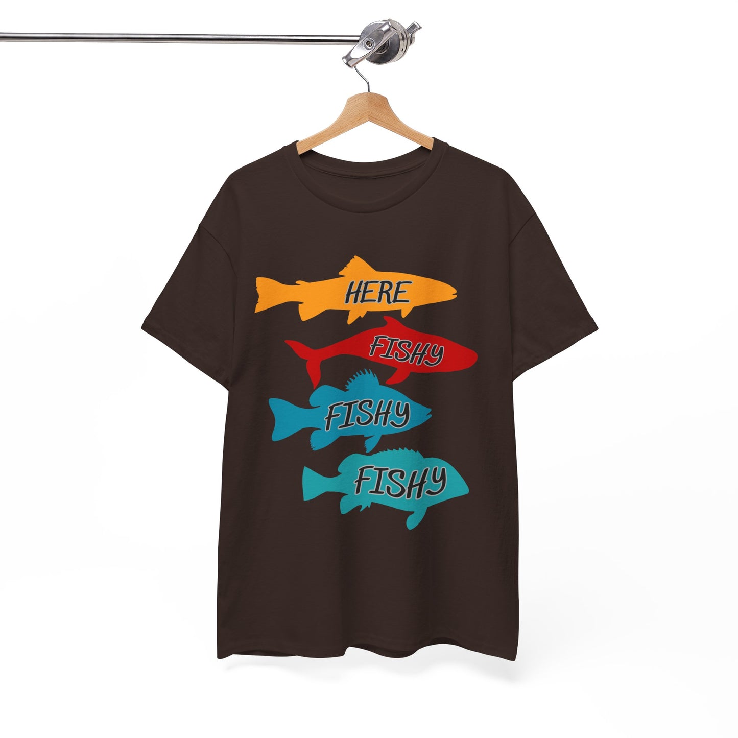 Men's Fishing Fun Heavy Cotton Tee - Perfect Gift for Fishermen, Casual Outdoor Wear, Summer Fishing Apparel