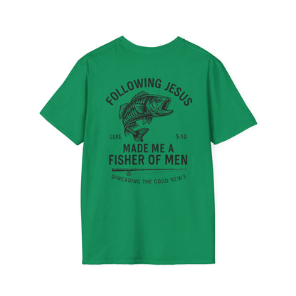 Fisher of Men T-Shirt – Christian Unisex Tee with Bible Verse | Faith-Based Gift for Anglers