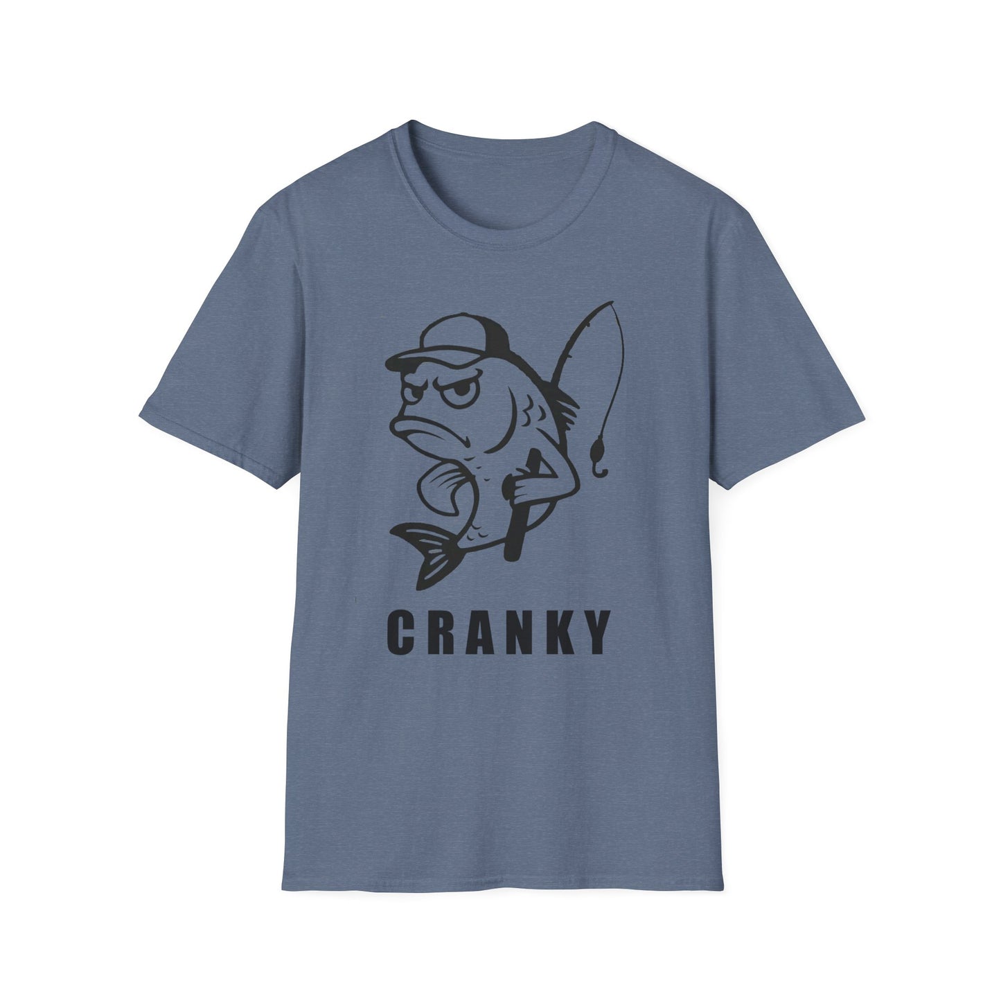 Cranky Fish Graphic T-Shirt – Funny Angry Bass Fishing Tee for Men