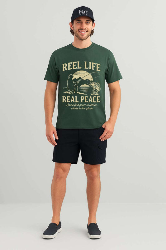 Reel Life, Real Peace – Fishing T-Shirt - Unisex Cotton Tee for Fishing Lovers & Outdoor Adventures