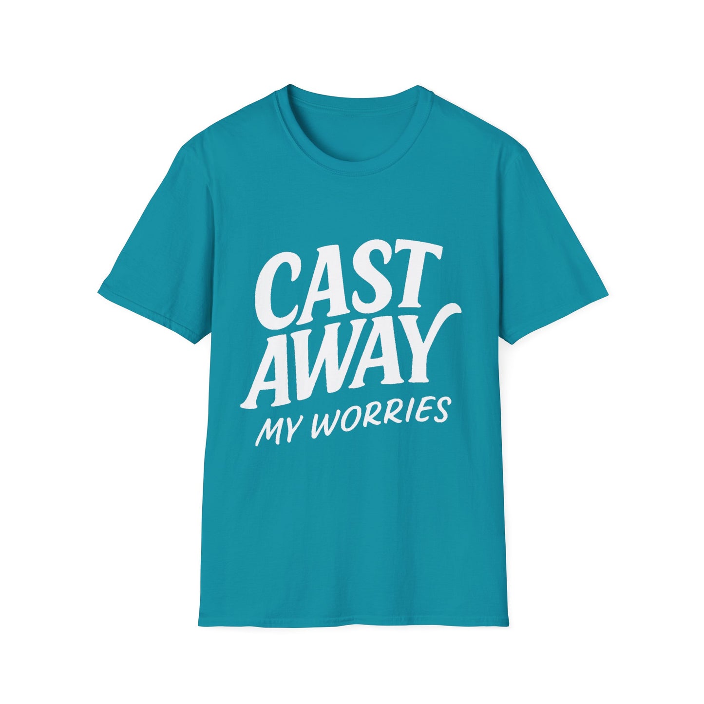 Cast Away My Worries Funny Fishing T-Shirt – Relaxed Fit Angler Tee Gift for Men