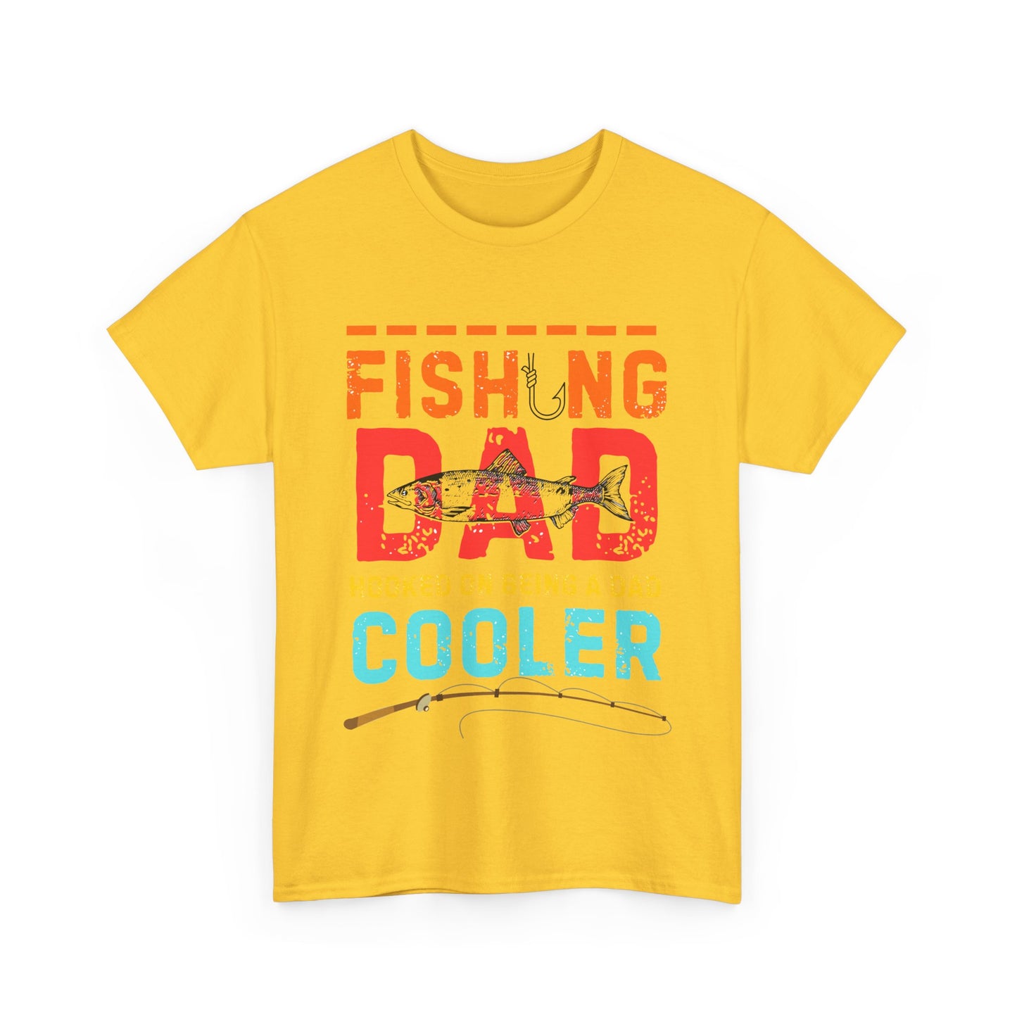 Fishing Dad Heavy Cotton Tee – Comfortable & Funny Shirt for Dads Who Love to Fish