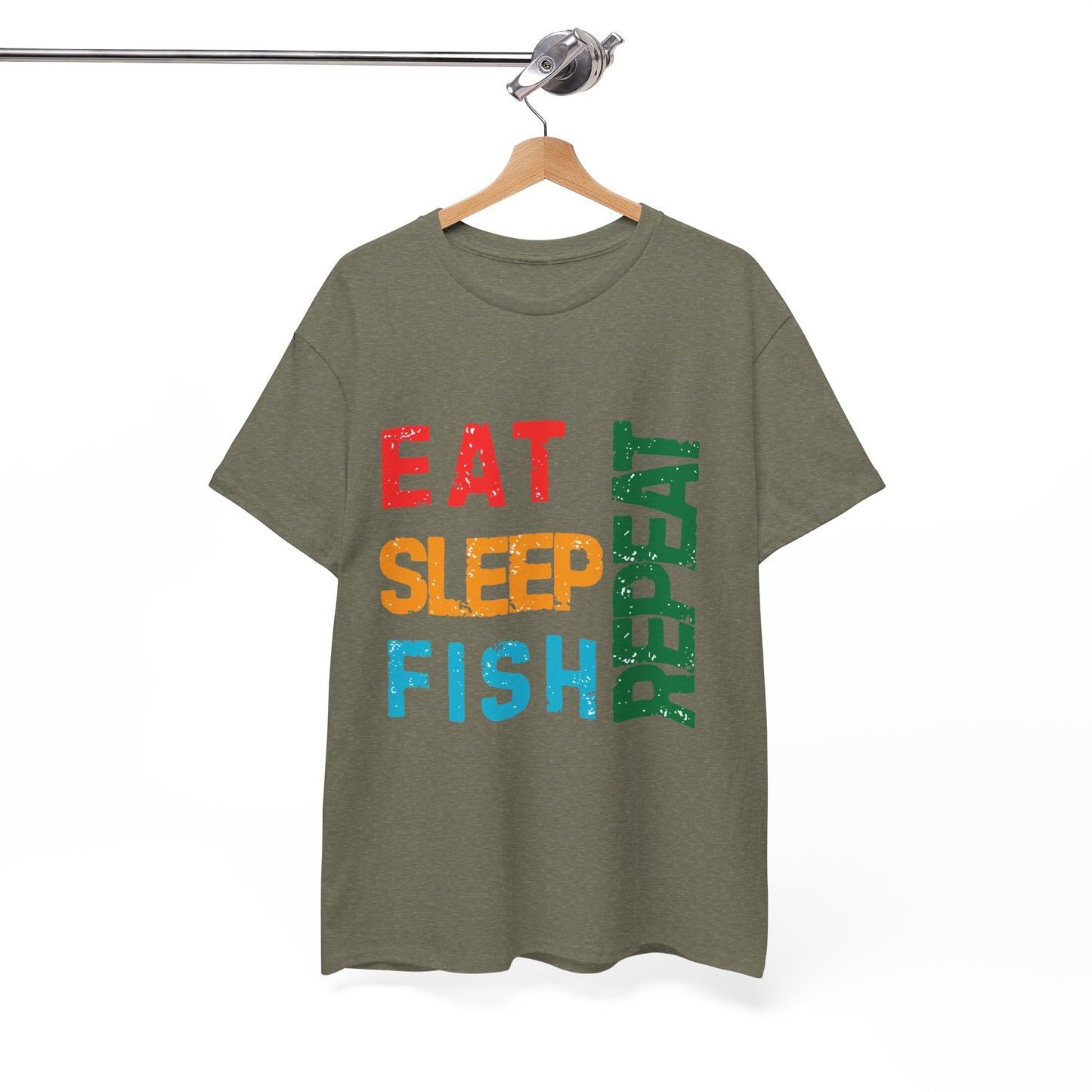Eat. Sleep. Fish. Repeat - Funny Fishing T-Shirt for Men, Casual Tee for Dads, Husbands & Anglers