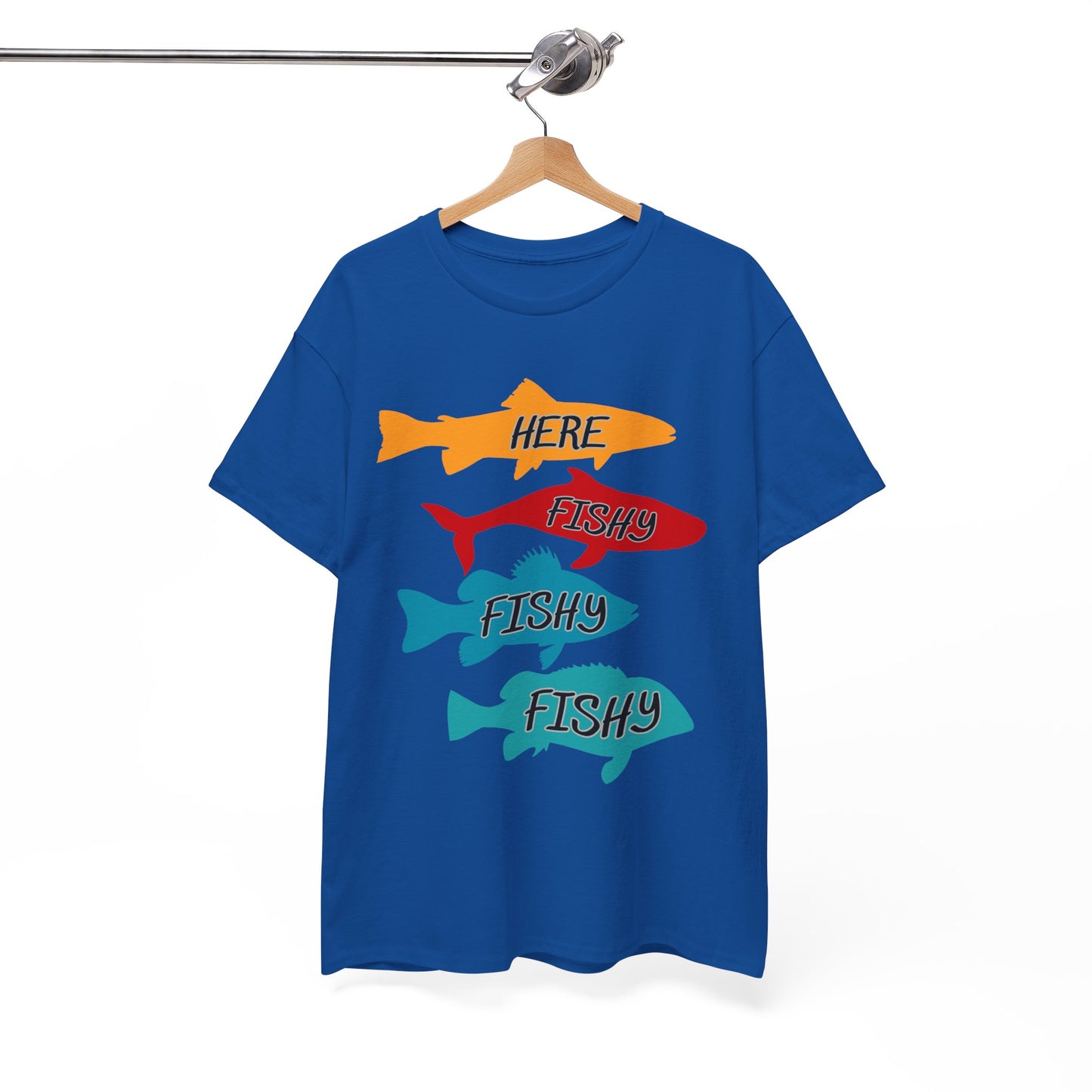 Men's Fishing Fun Heavy Cotton Tee - Perfect Gift for Fishermen, Casual Outdoor Wear, Summer Fishing Apparel