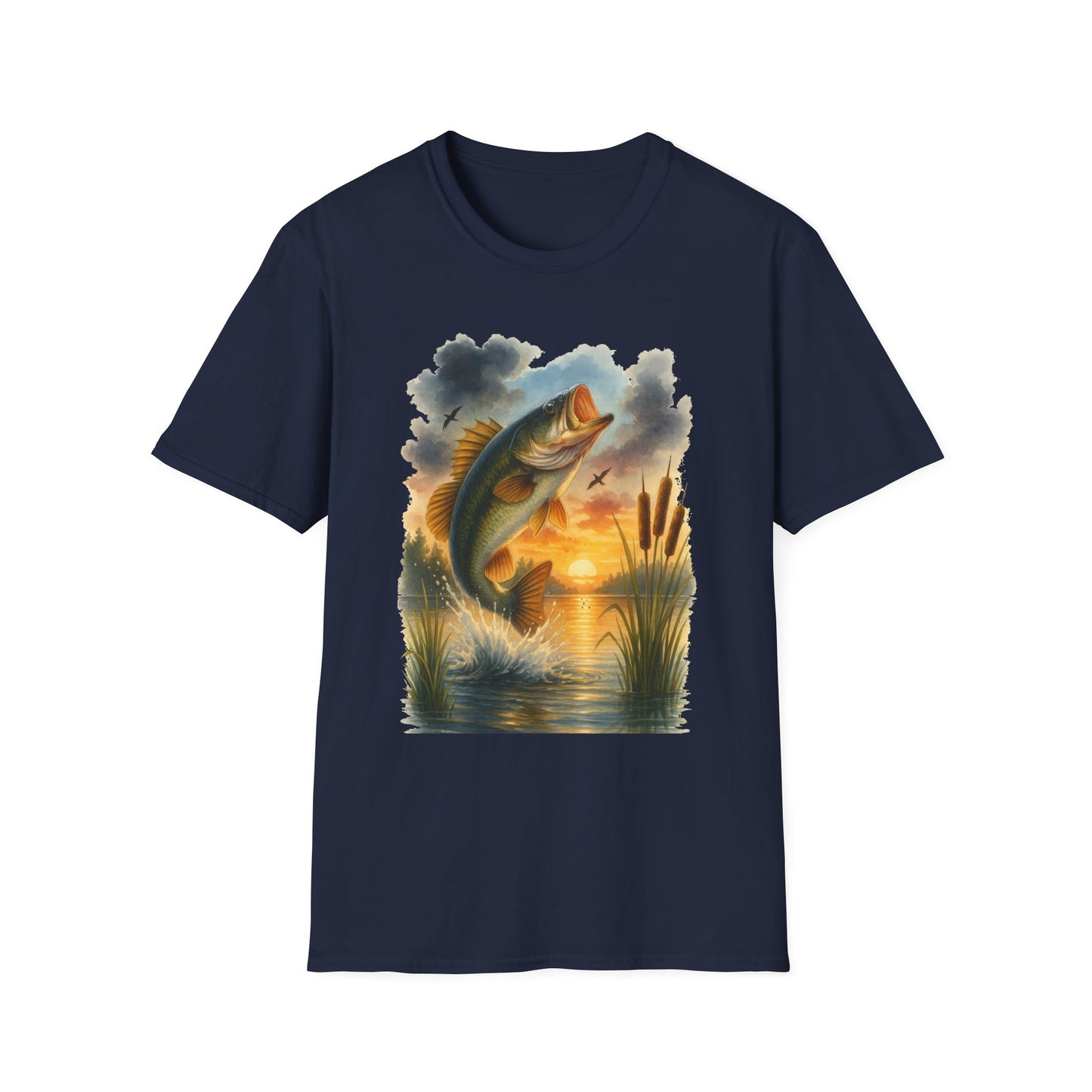 Vintage Sunset Fishing T-Shirt – Unisex Soft Tee for Anglers & Outdoor Lovers