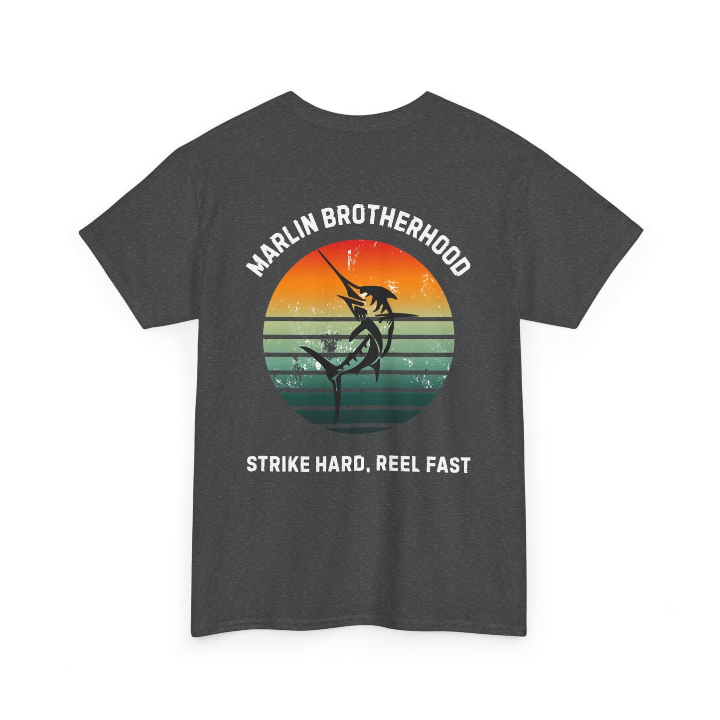 Custom Fishing Club Tee for Men – Personalize with Your Own Club Name, Retro Marlin Fishing Design