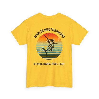 Custom Fishing Club Tee for Men – Personalize with Your Own Club Name, Retro Marlin Fishing Design