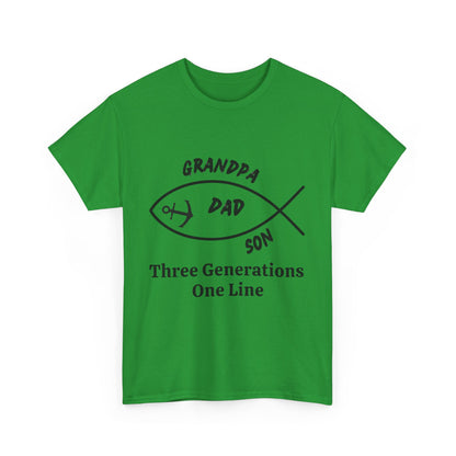 Three Generations T-Shirt – Grandpa, Dad & Son Family Tee, Cotton Shirt for Father’s Day or Family Gifts