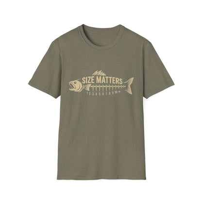 Funny Size Matters Fishing Tee – Unisex Cotton Shirt for Anglers, Great Gift Idea