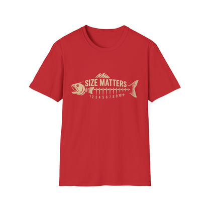 Funny Size Matters Fishing Tee – Unisex Cotton Shirt for Anglers, Great Gift Idea