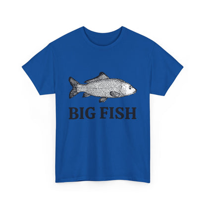 Big Fish Men’s Fishing T-Shirt – Outdoor Cotton Tee for Anglers, Casual Summer Apparel