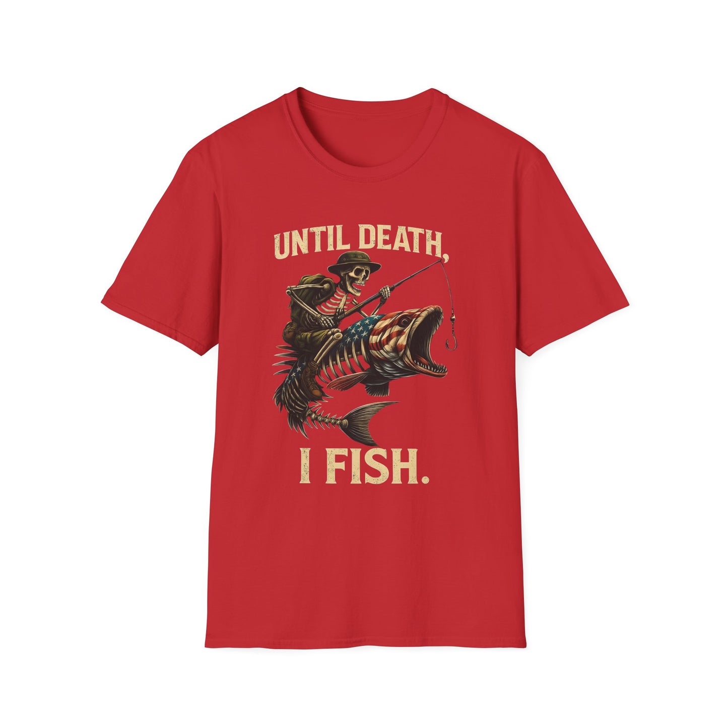 Until Death I Fish – Skeleton Fishing Halloween Shirt for Men, Outdoor Apparel, Fisherman Gift