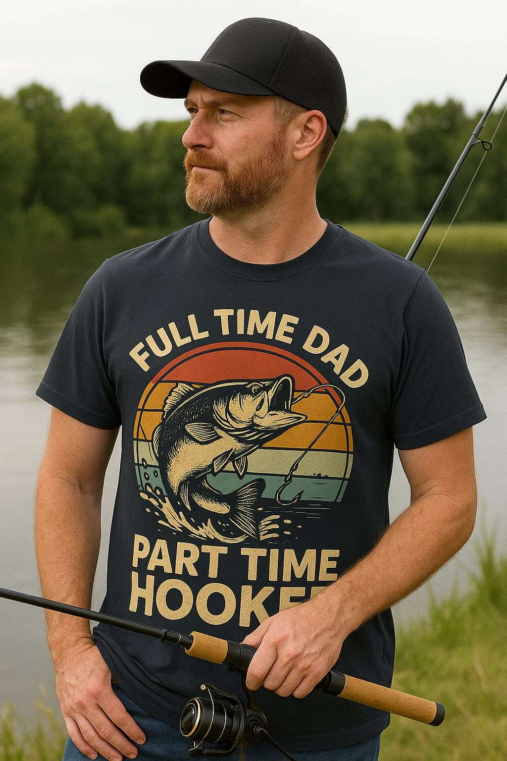 Full Time Dad Part Time Hooker Shirt – Funny Father’s Day Gift for Fisherman Dad