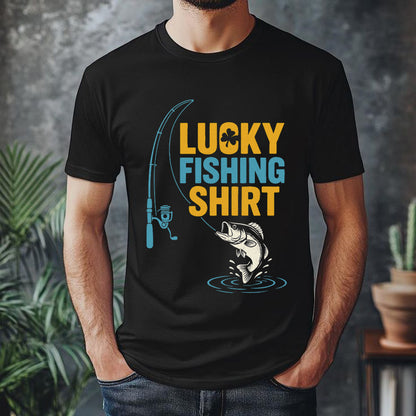 Lucky Fishing T-Shirt – Unisex Soft Tee for Anglers & Fish Lovers – Birthday or Outdoor Gift