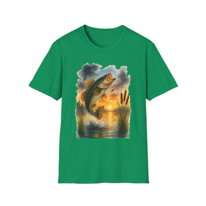 Vintage Sunset Fishing T-Shirt – Unisex Soft Tee for Anglers & Outdoor Lovers
