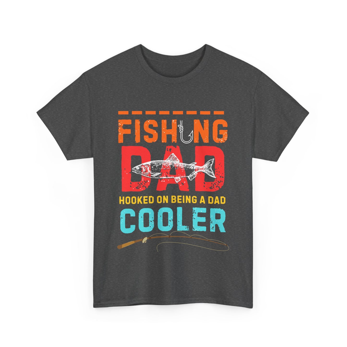 Fishing Dad Heavy Cotton Tee – Comfortable & Funny Shirt for Dads Who Love to Fish
