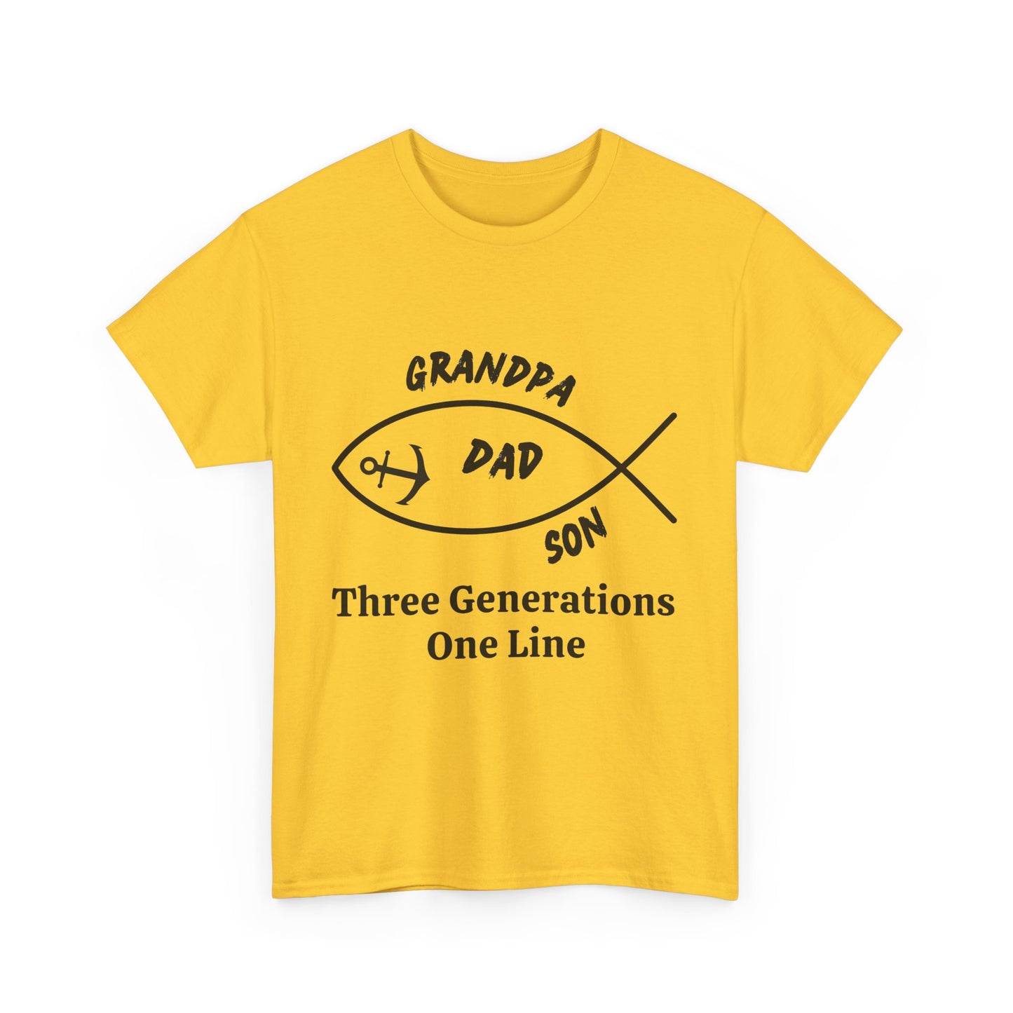 Three Generations T-Shirt – Grandpa, Dad & Son Family Tee, Cotton Shirt for Father’s Day or Family Gifts