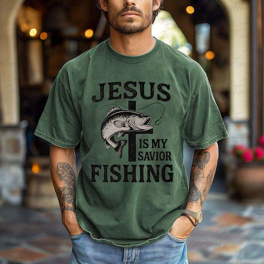 Jesus Is My Savior Fishing T-Shirt – Christian Outdoor Tee & Gift for Fishermen