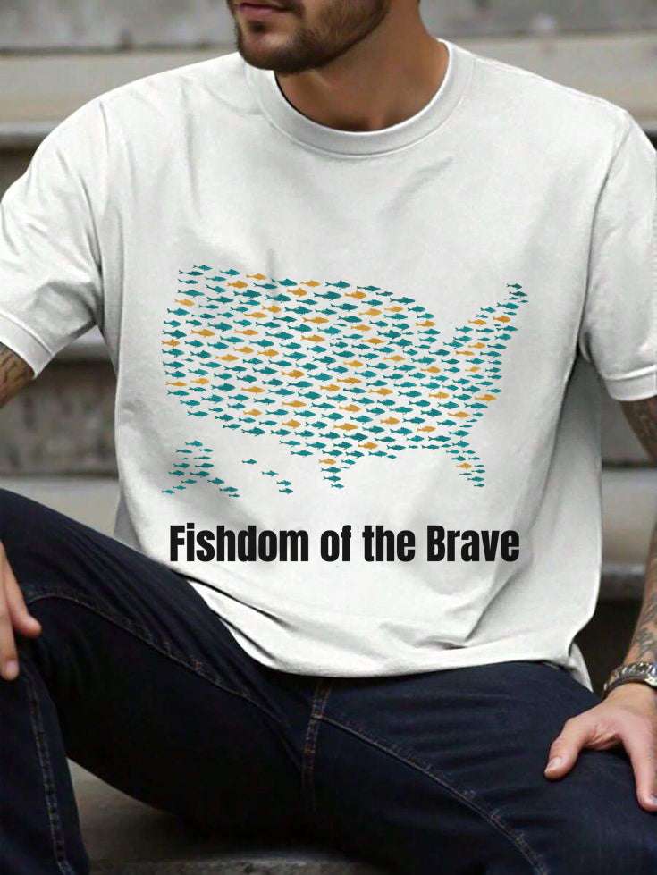 Fishdom of the Brave – Patriotic Fishing T-Shirt for Men | USA Flag Tee Gift