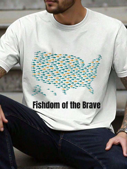 Fishdom of the Brave – Patriotic Fishing T-Shirt for Men | USA Flag Tee Gift