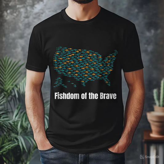 Fishdom of the Brave – Patriotic Fishing T-Shirt for Men | USA Flag Tee Gift