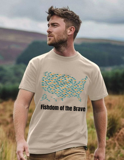 Fishdom of the Brave – Patriotic Fishing T-Shirt for Men | USA Flag Tee Gift