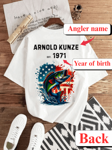 Custom Fishing & Freedom T-Shirt – Personalized Patriotic Tee for Anglers & Outdoor Lovers
