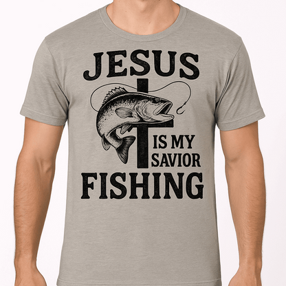 Jesus Is My Savior Fishing T-Shirt – Christian Outdoor Tee & Gift for Fishermen