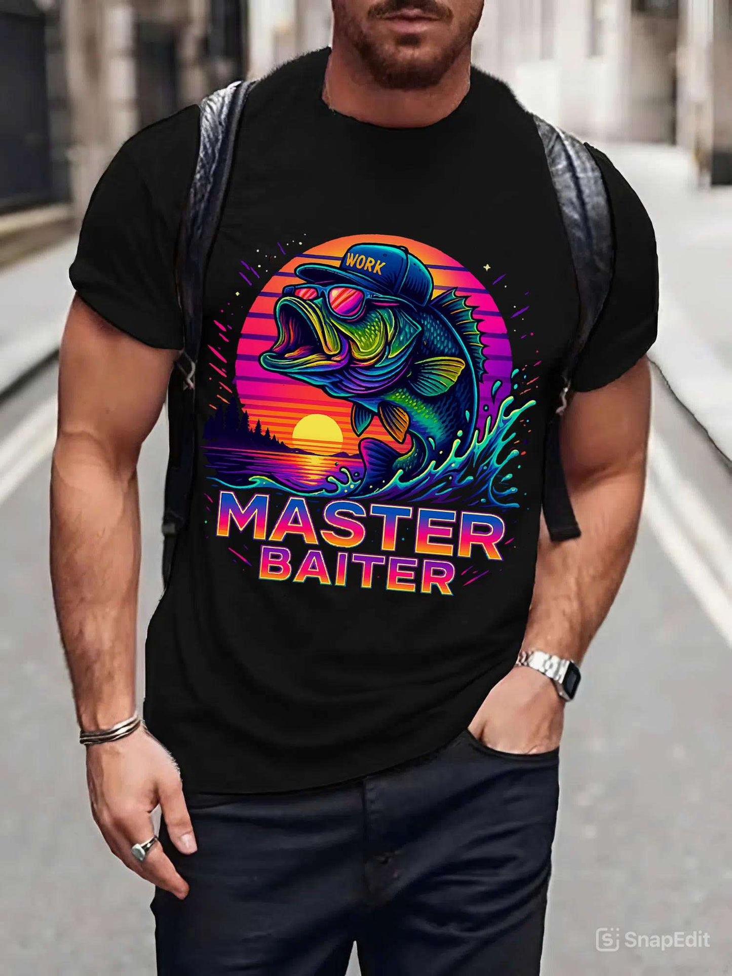 Colorful Master Baiter Tee for Men – Funny Fishing Shirt for Summer