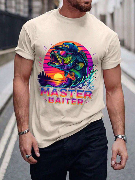 Colorful Master Baiter Tee for Men – Funny Fishing Shirt for Summer