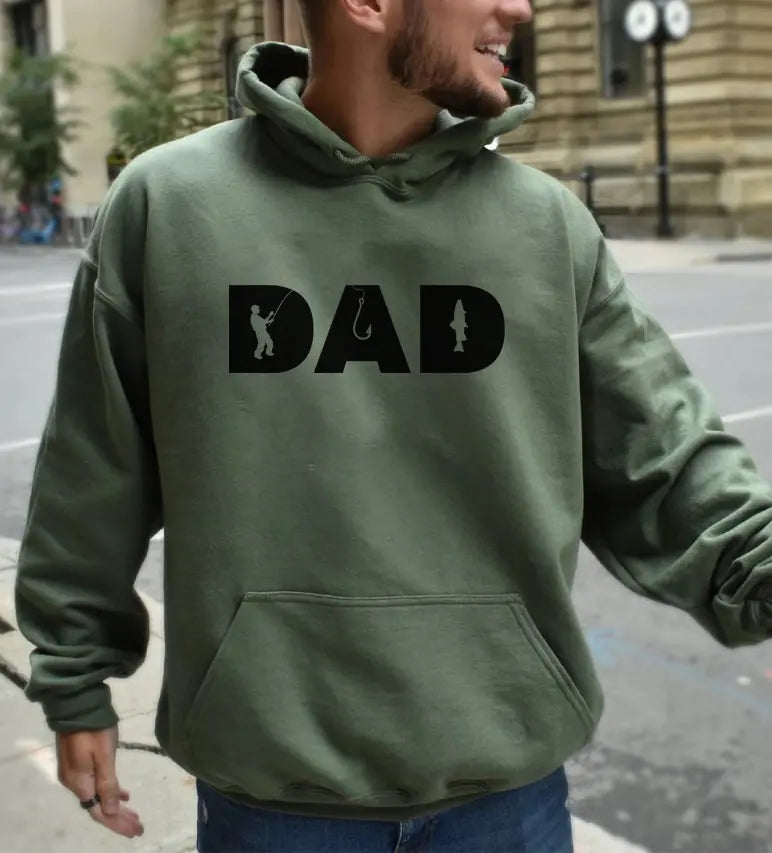 Fisherman Dad Men’s Hoodie – Warm Fishing Sweatshirt for Outdoor & Casual Wear