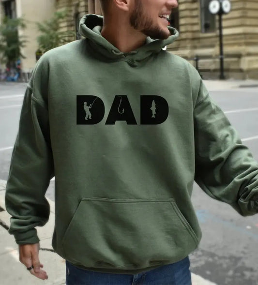 Fisherman Dad Men’s Hoodie – Warm Fishing Sweatshirt for Outdoor & Casual Wear