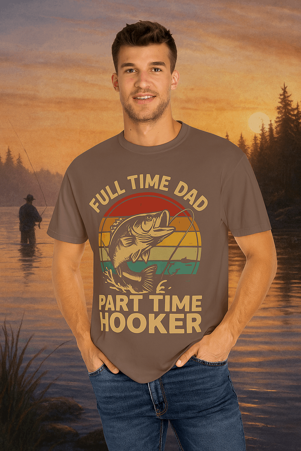 Full Time Dad Part Time Hooker Shirt – Funny Father’s Day Gift for Fisherman Dad