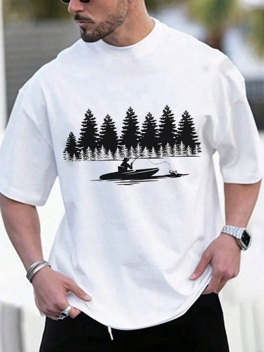 Nature Lover Men's Cotton Tee – Outdoor Adventure Shirt, Camping & Hiking Gift, Eco-Friendly Casual Wear