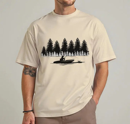 Nature Lover Men's Cotton Tee – Outdoor Adventure Shirt, Camping & Hiking Gift, Eco-Friendly Casual Wear