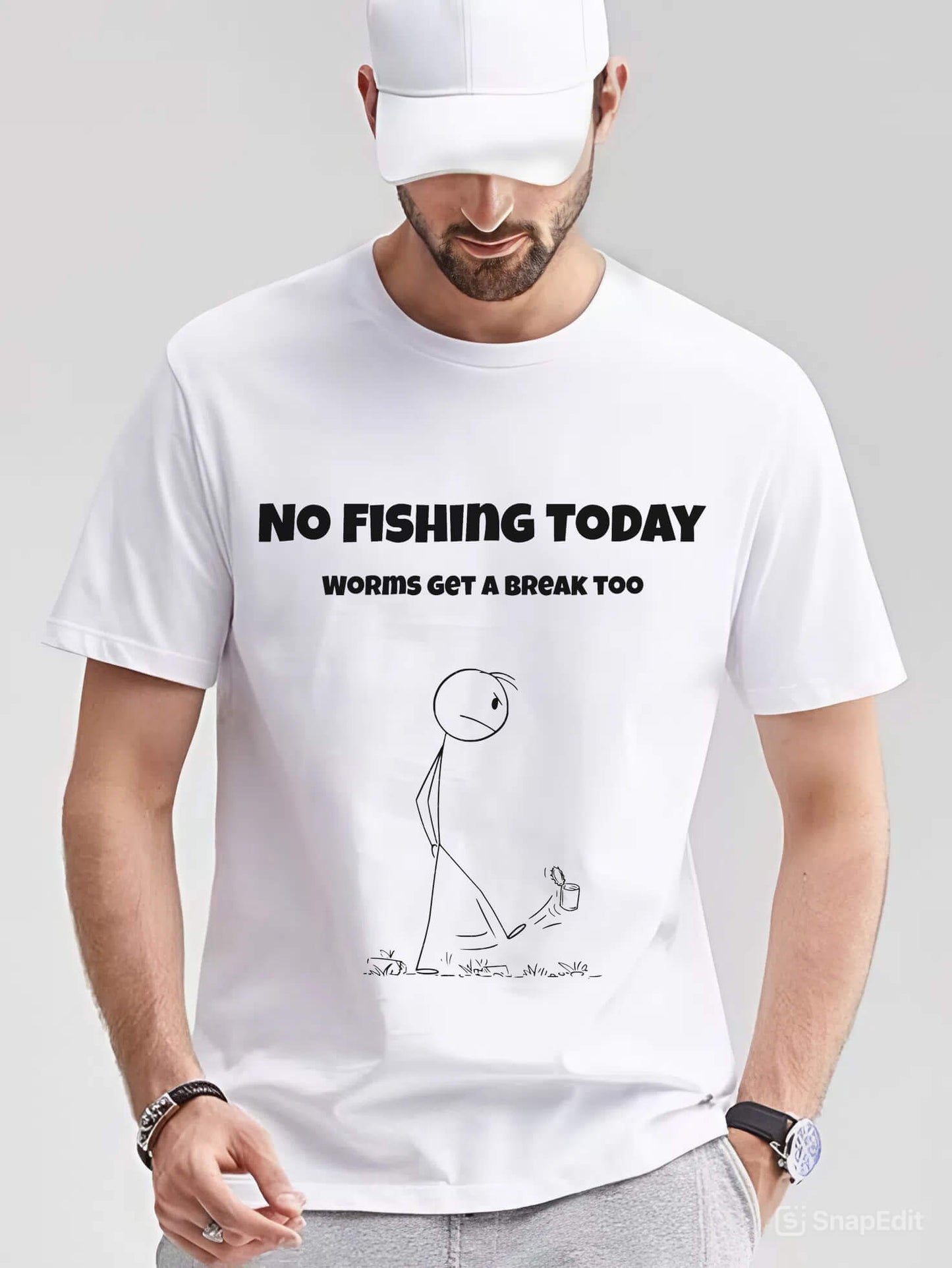 Funny Fishing T-Shirt for Men – “No Fishing Today” | Comfortable Cotton Gift for Dads & Anglers