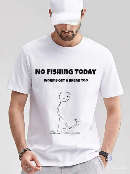 Funny Fishing T-Shirt for Men – “No Fishing Today” | Comfortable Cotton Gift for Dads & Anglers