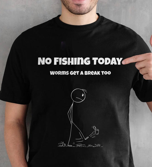 Funny Fishing T-Shirt for Men – “No Fishing Today” | Comfortable Cotton Gift for Dads & Anglers