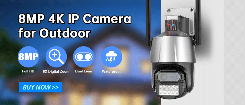 8MP 4K Smart WiFi IP Camera with Auto Tracking