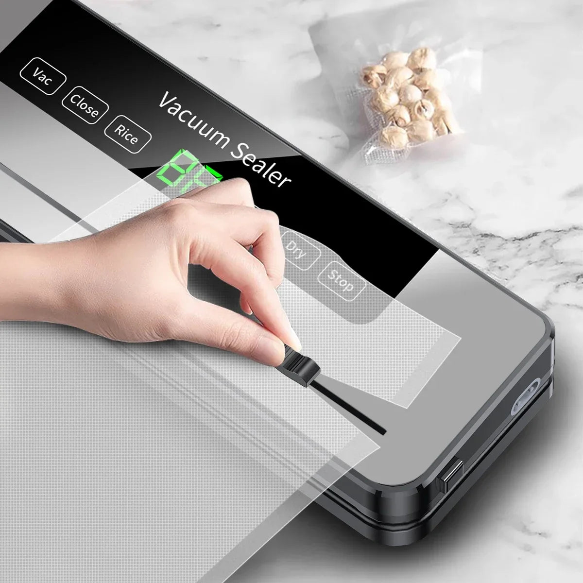 Electric Vacuum Sealer with Cutter + Free 10 bags