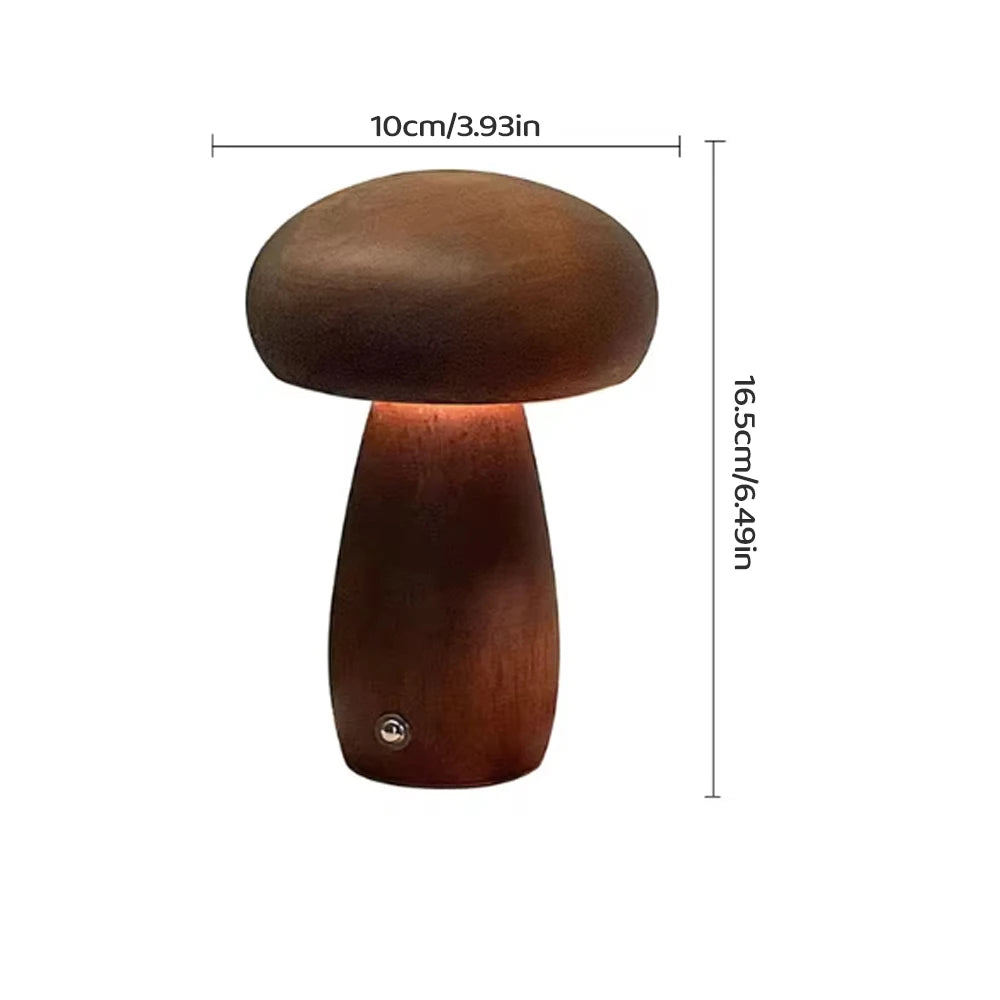 Wooden Mushroom Night Light