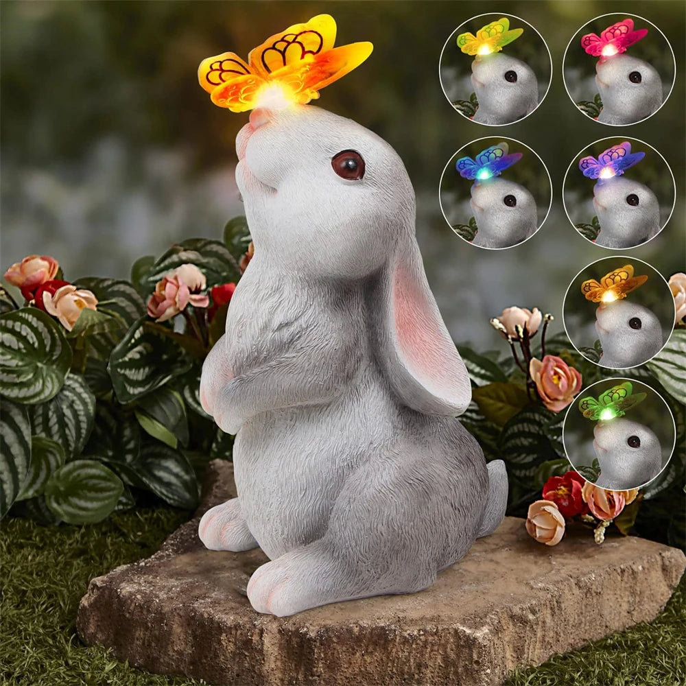 Solar Bunny LED Garden Decor