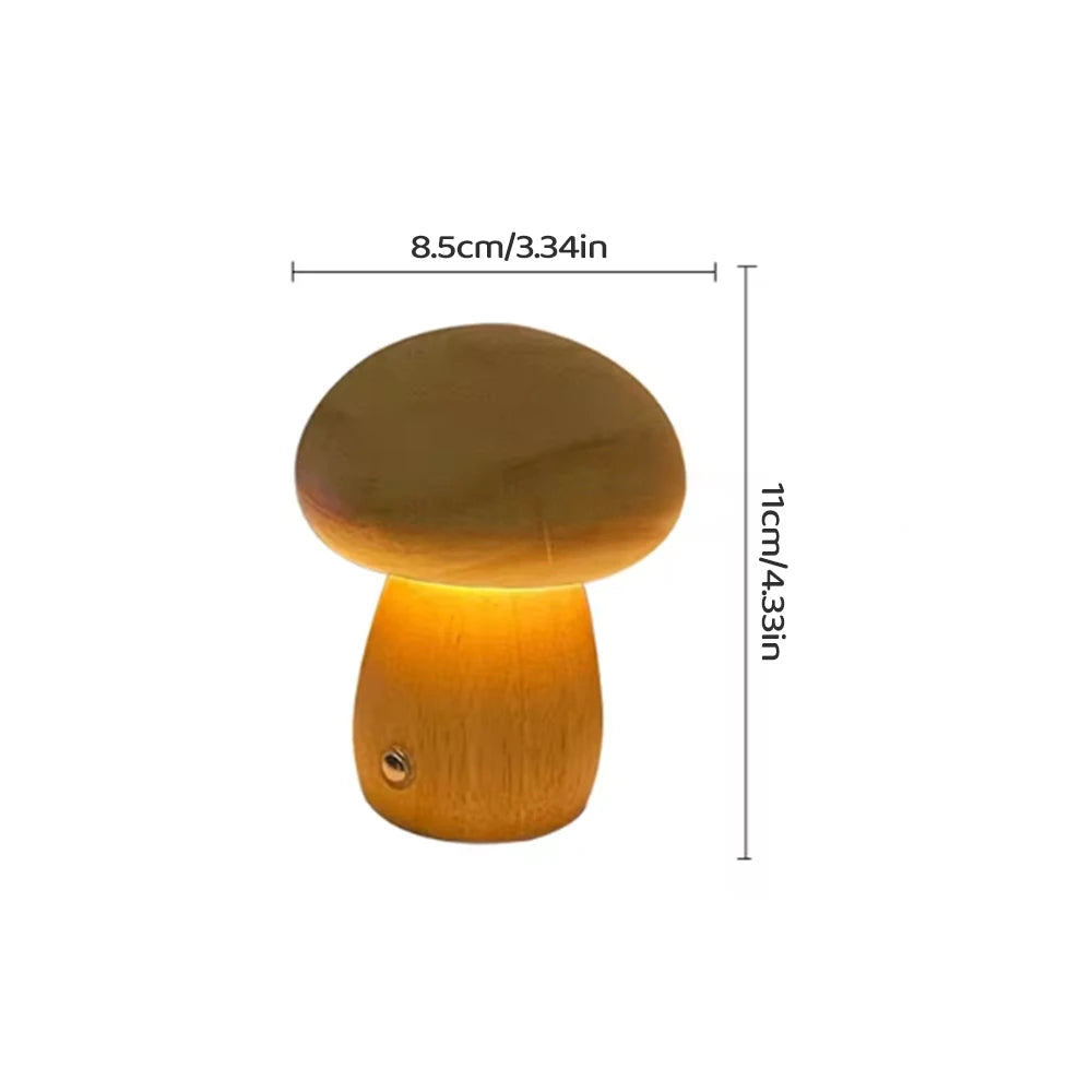 Wooden Mushroom Night Light