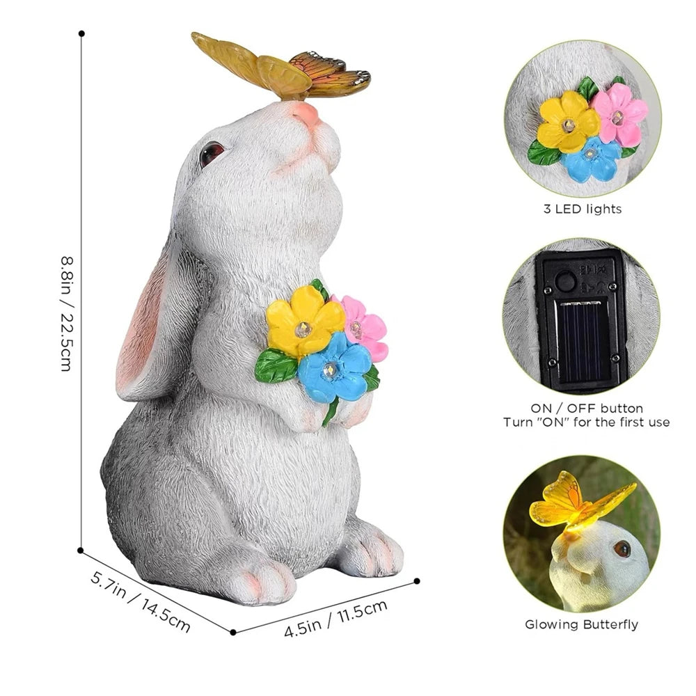 Solar Bunny LED Garden Decor