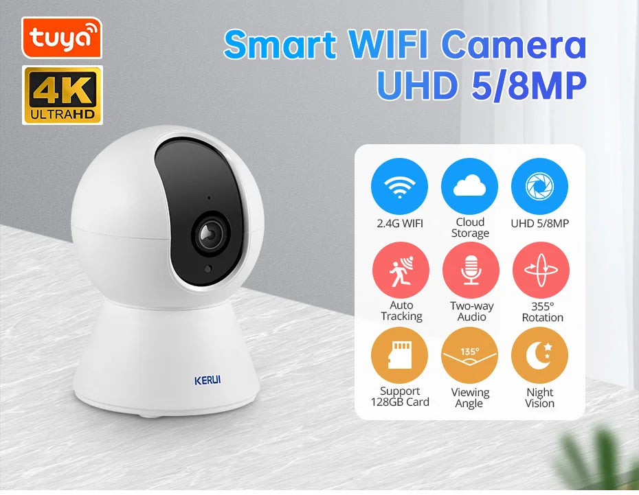 8MP 4K Smart WiFi IP Camera with Auto Tracking