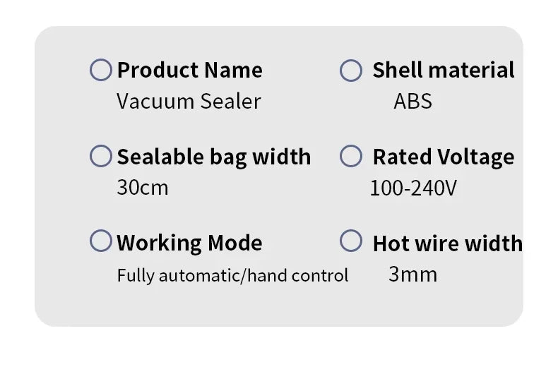 Electric Vacuum Sealer with Cutter + Free 10 bags