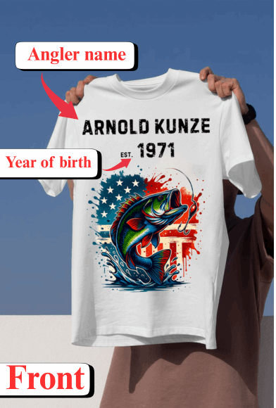 Custom Fishing & Freedom T-Shirt – Personalized Patriotic Tee for Anglers & Outdoor Lovers