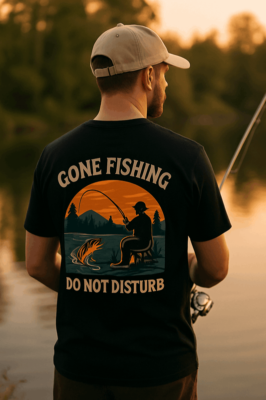 Gone Fishing T-Shirt – Funny Fishing Shirt for Men, Do Not Disturb Tee - JUNLIDO
